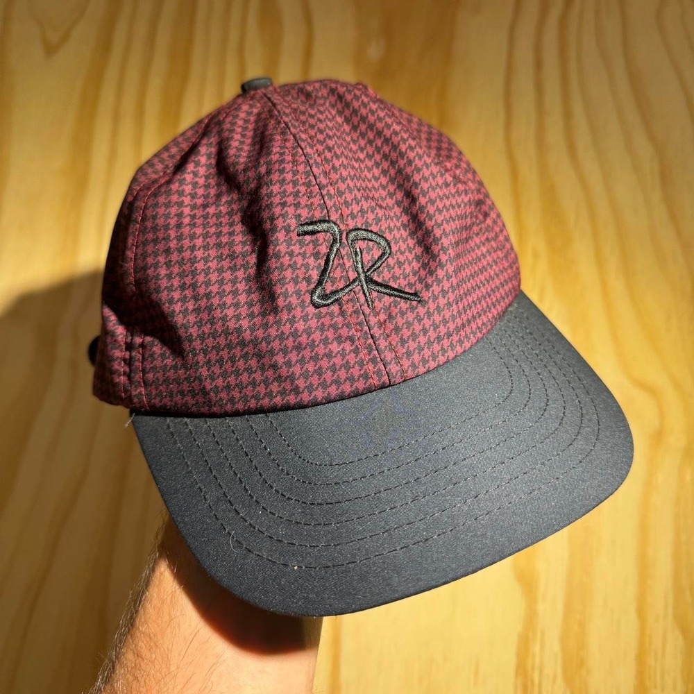 Zero Restriction Gore Tex Houndstooth Golf Snapback Hat Mens Burgundy Black